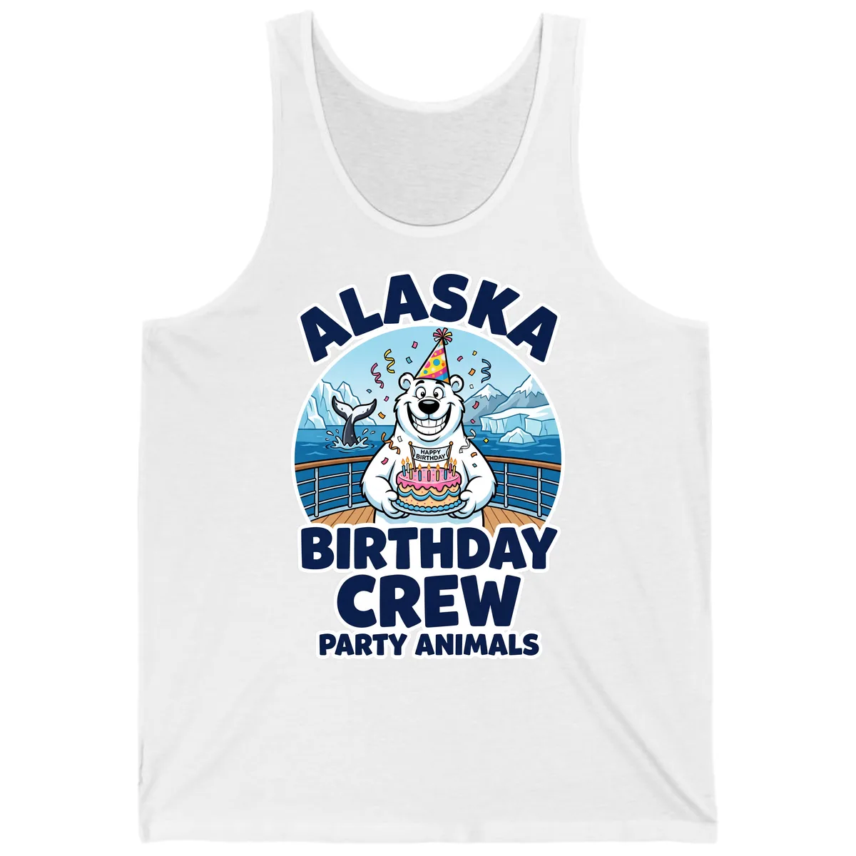 Alaska Birthday Crew Party Animals Tank in White