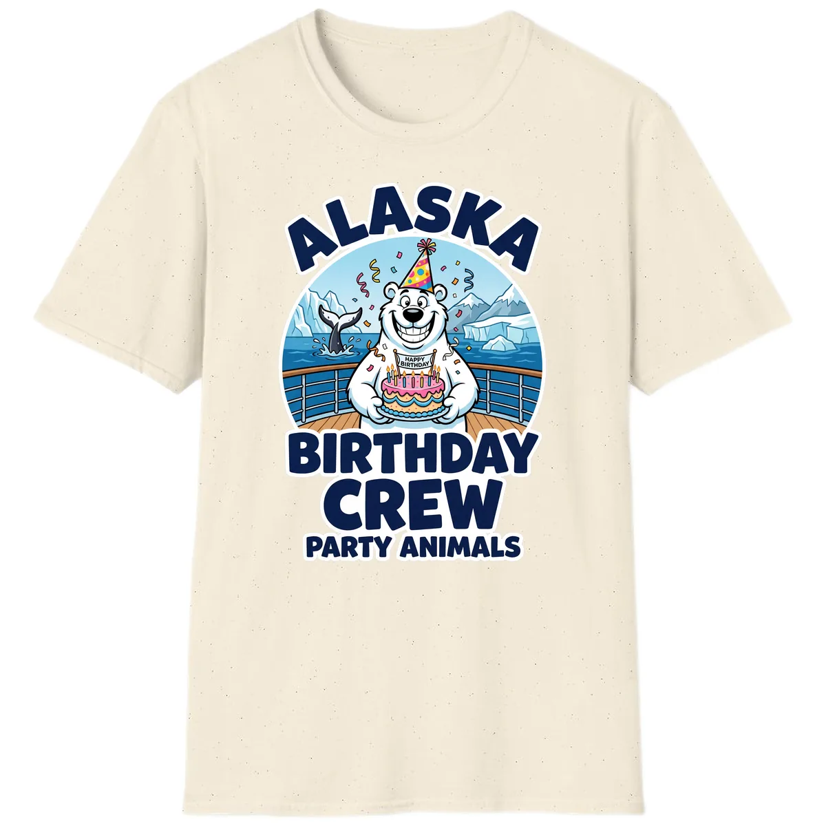 Alaska Birthday Crew Party Animals T-Shirt in Natural