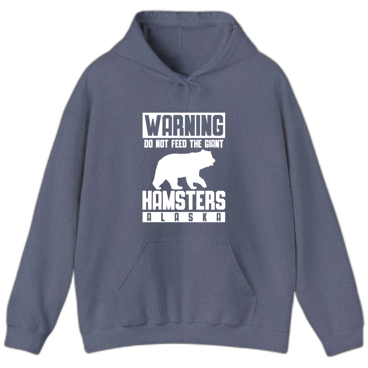 Do Not Feed The Giant Hamsters Alaska Hoodie in Heather Navy