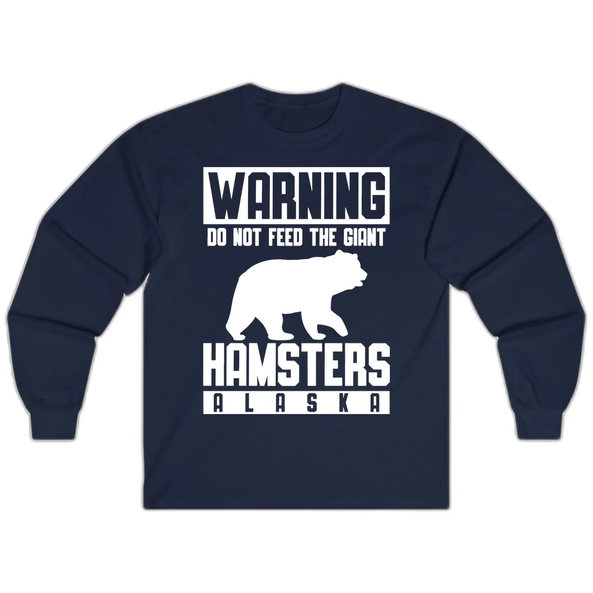 Do Not Feed The Giant Hamsters Alaska Long Sleeve in Navy