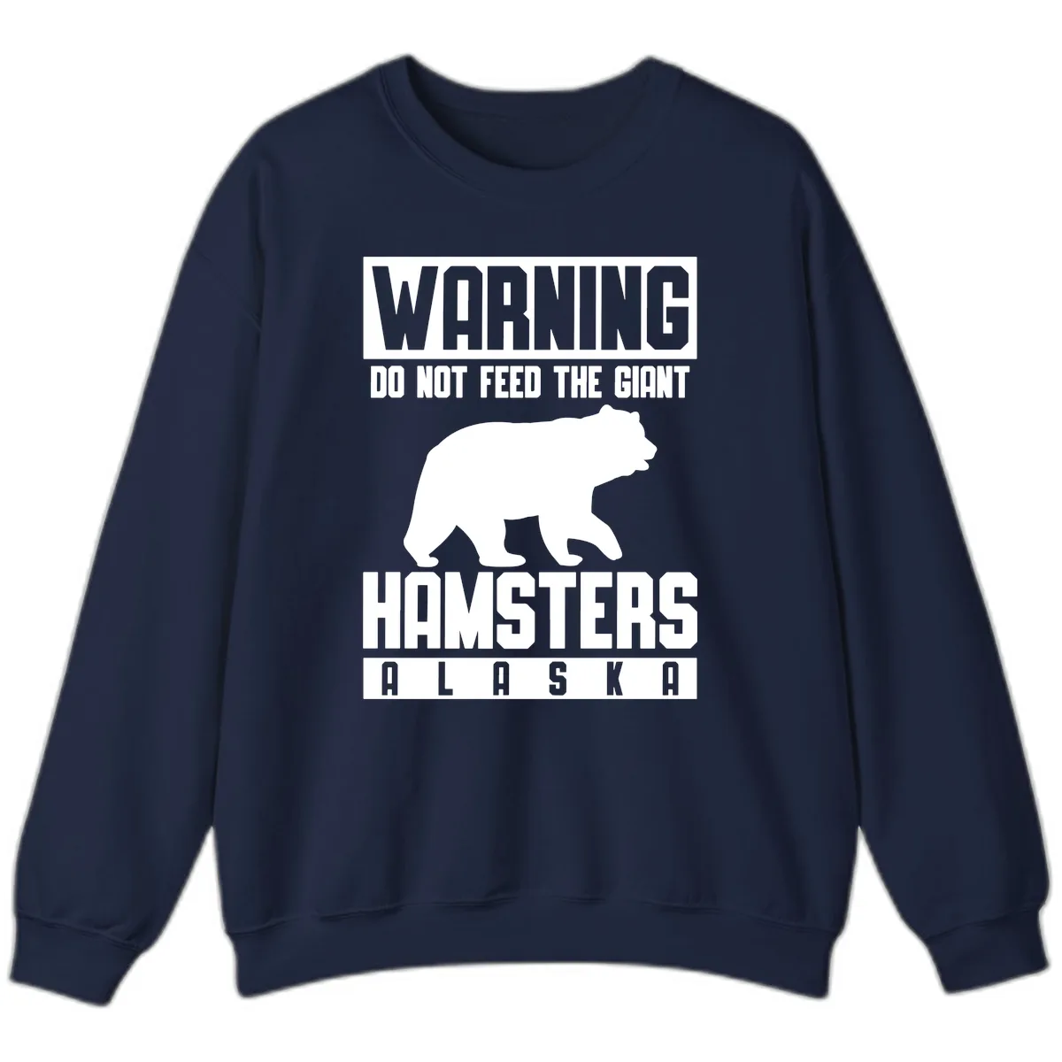 Do Not Feed The Giant Hamsters Alaska Sweatshirt in Navy