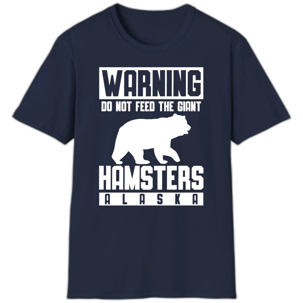 Do Not Feed The Giant Hamsters Alaska T-Shirt in Navy