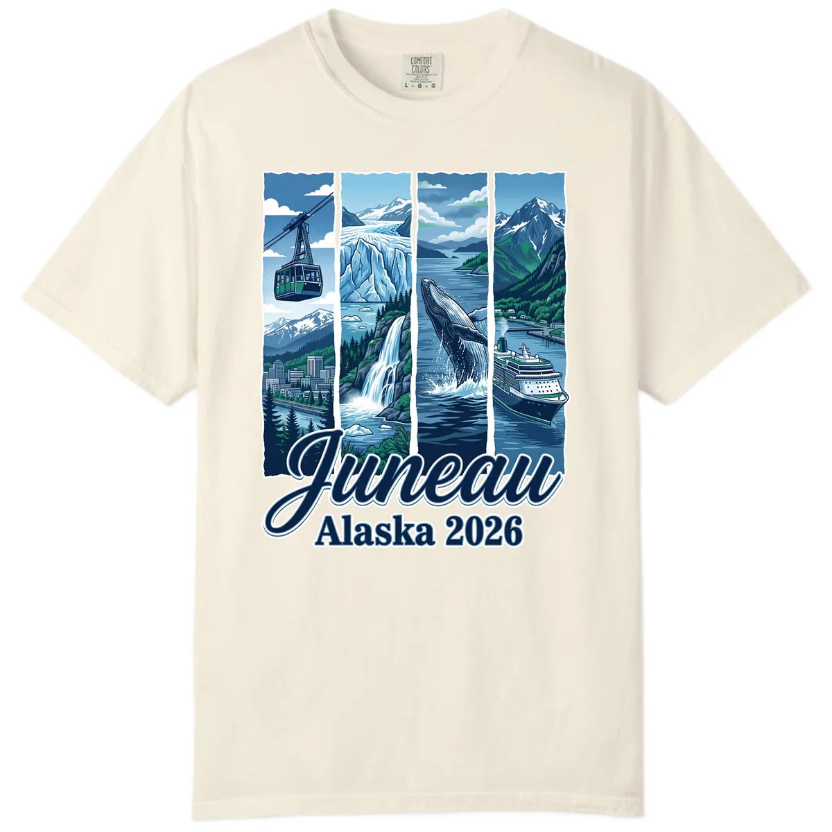 Alaska 2026 Adventure Collage Comfort Color in Ivory