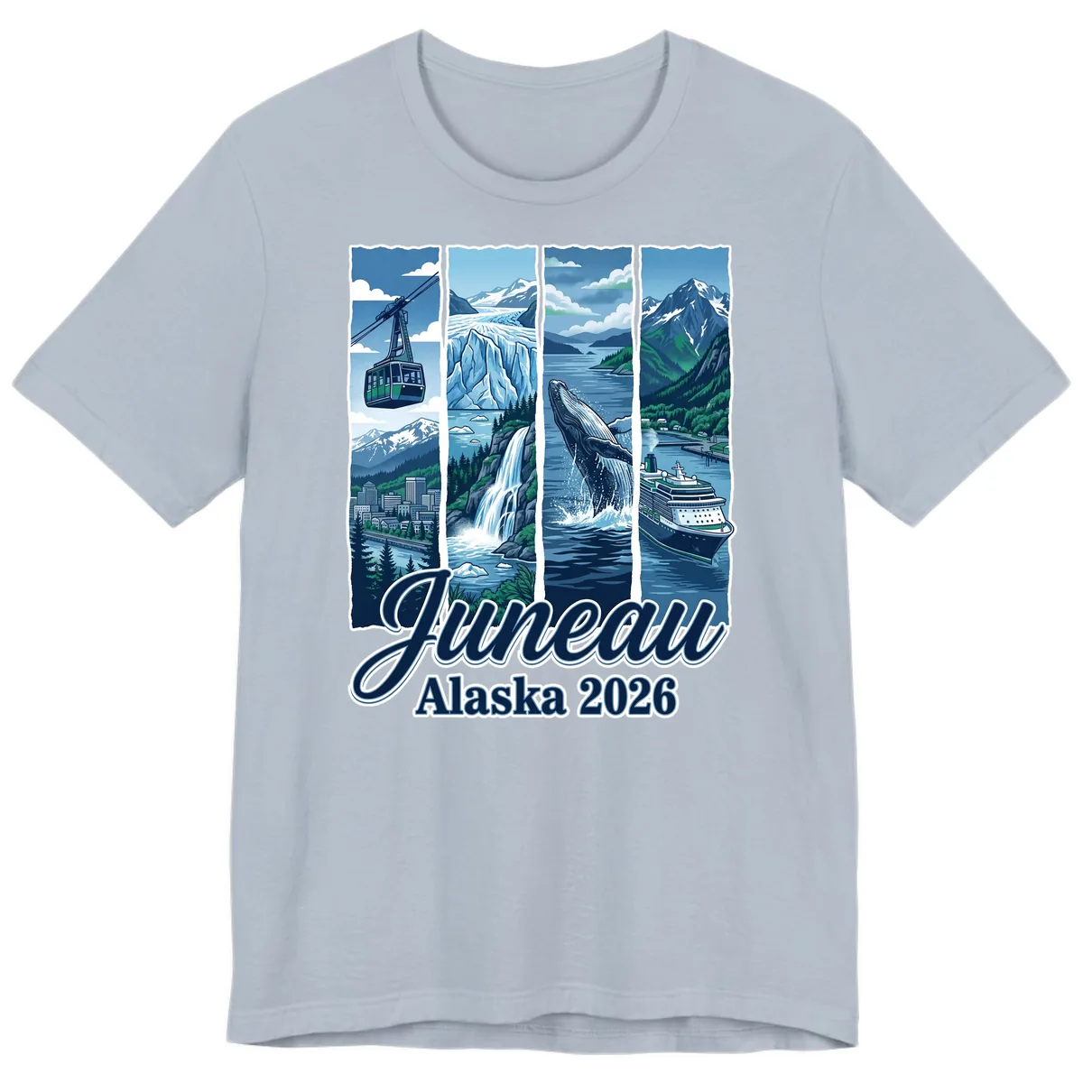 Alaska 2026 Adventure Collage Premium T-Shirt in Light Blue