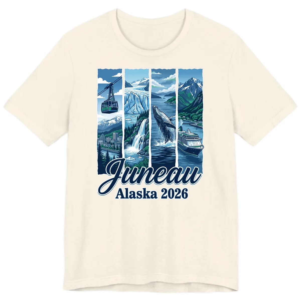 Alaska 2026 Adventure Collage Premium T-Shirt in Natural