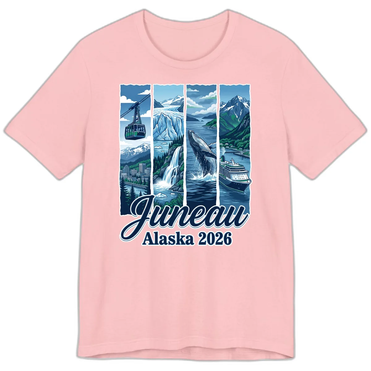 Alaska 2026 Adventure Collage Premium T-Shirt in Pink