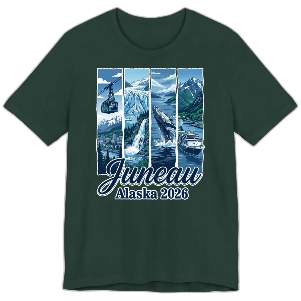 Alaska 2026 Adventure Collage Premium T-Shirt in Forest