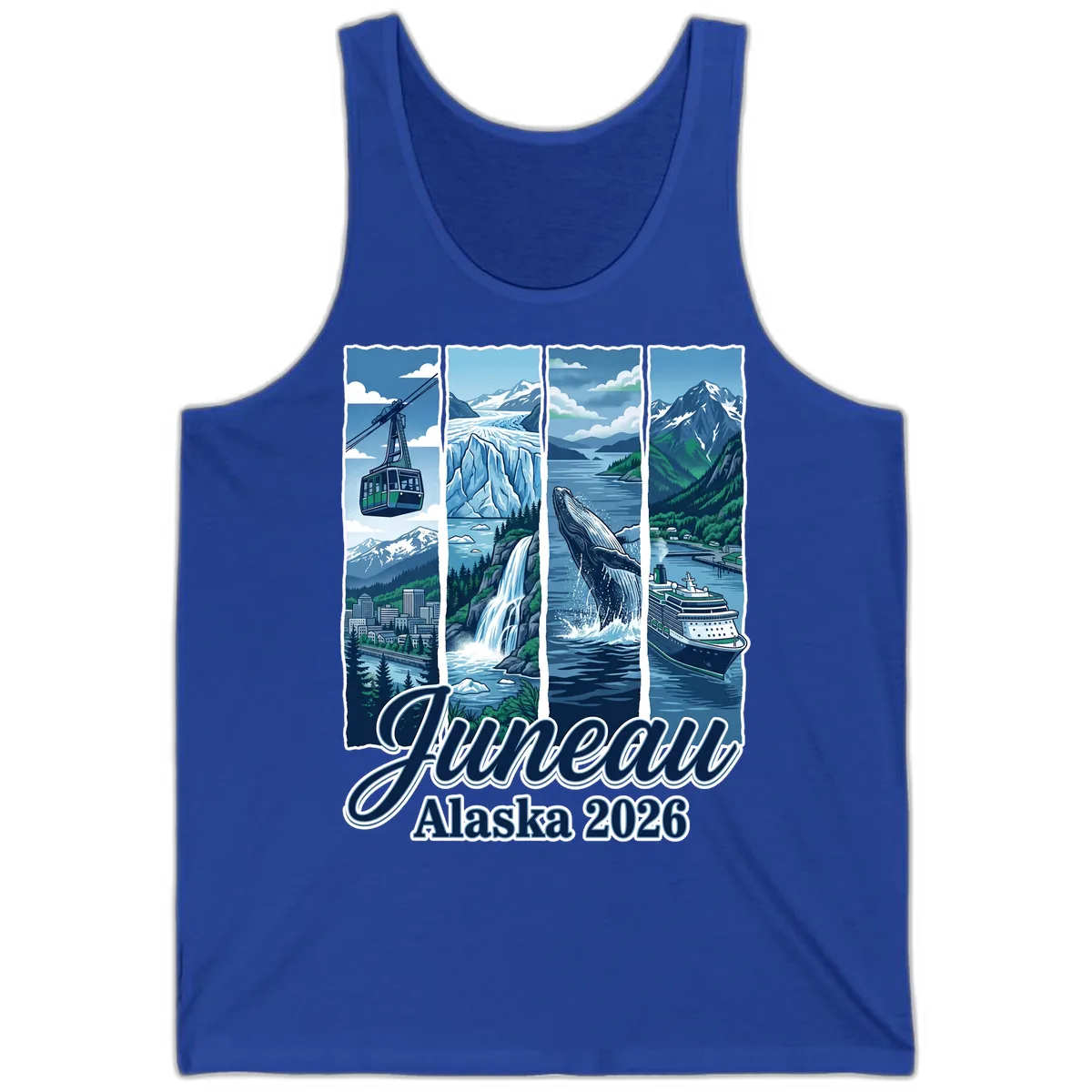 Alaska 2026 Adventure Collage Tank in True Royal
