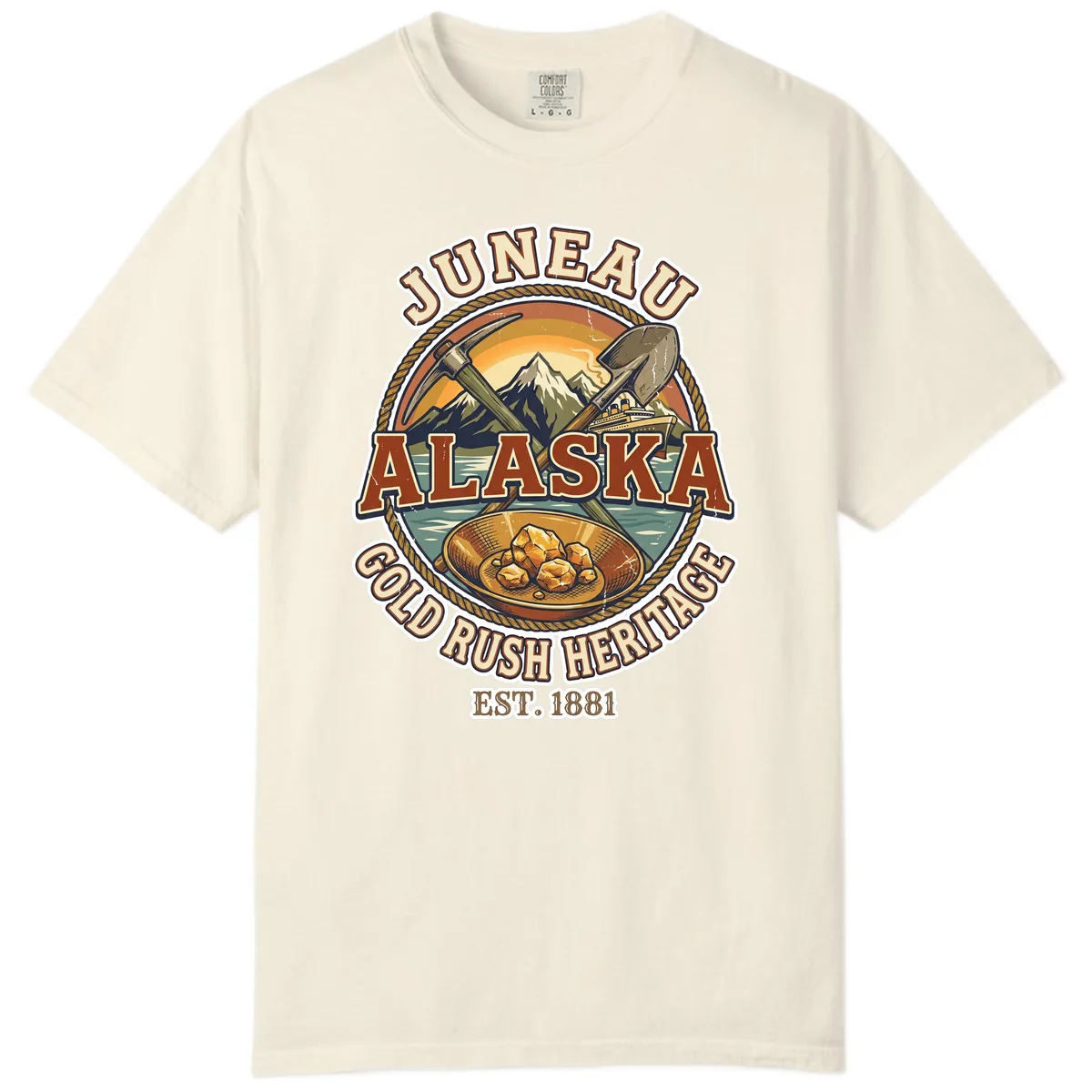 Juneau Alaska Gold Rush Heritage Comfort Color in Ivory