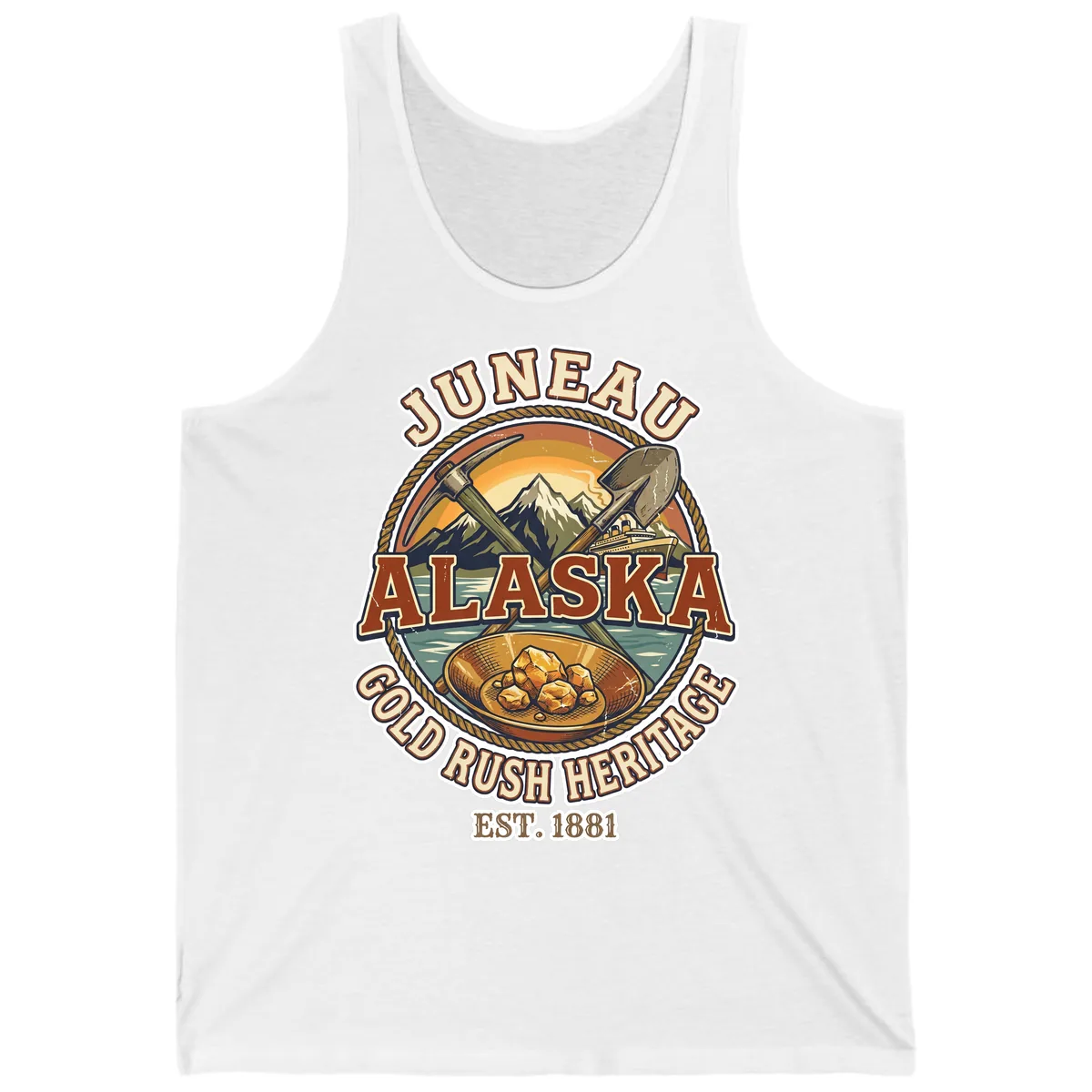 Juneau Alaska Gold Rush Heritage Tank in White