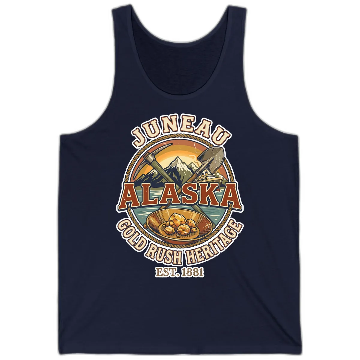 Juneau Alaska Gold Rush Heritage Tank in Navy