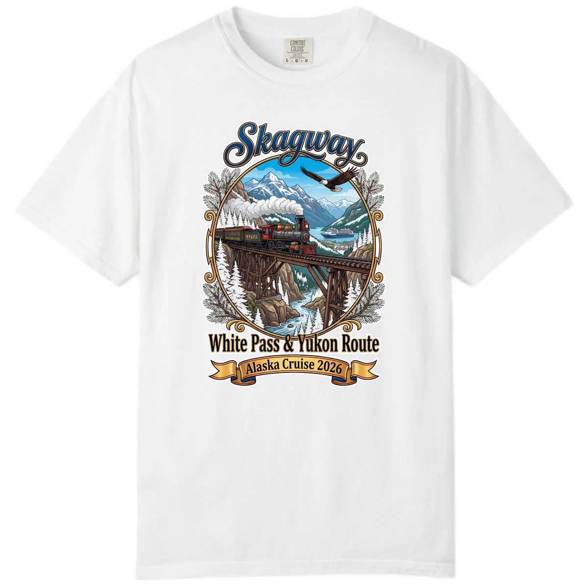 Skagway White Pass & Yukon Route Comfort Color in White
