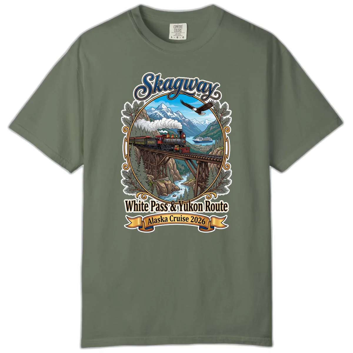 Skagway White Pass & Yukon Route Comfort Color in Moss