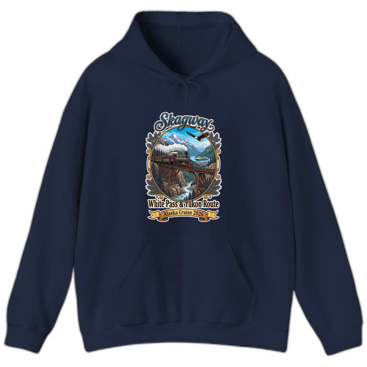 Skagway White Pass & Yukon Route Hoodie in Navy