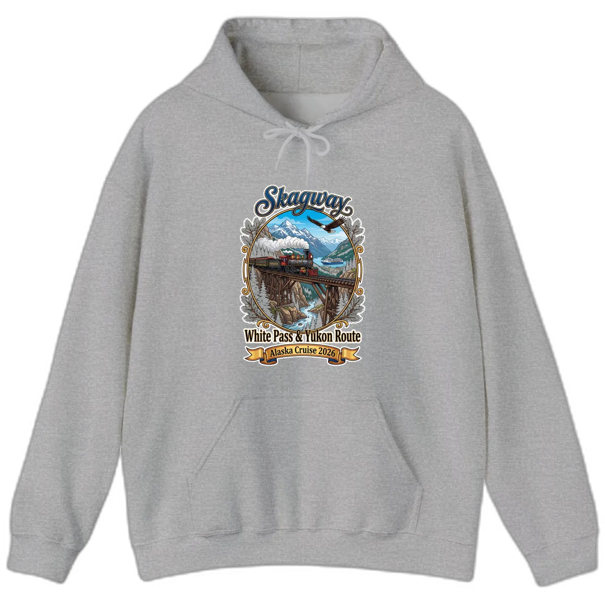 Skagway White Pass & Yukon Route Hoodie in Sport Grey