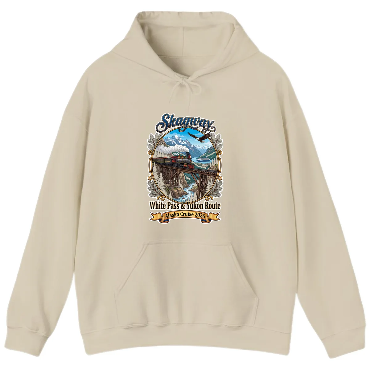 Skagway White Pass & Yukon Route Hoodie in Sand