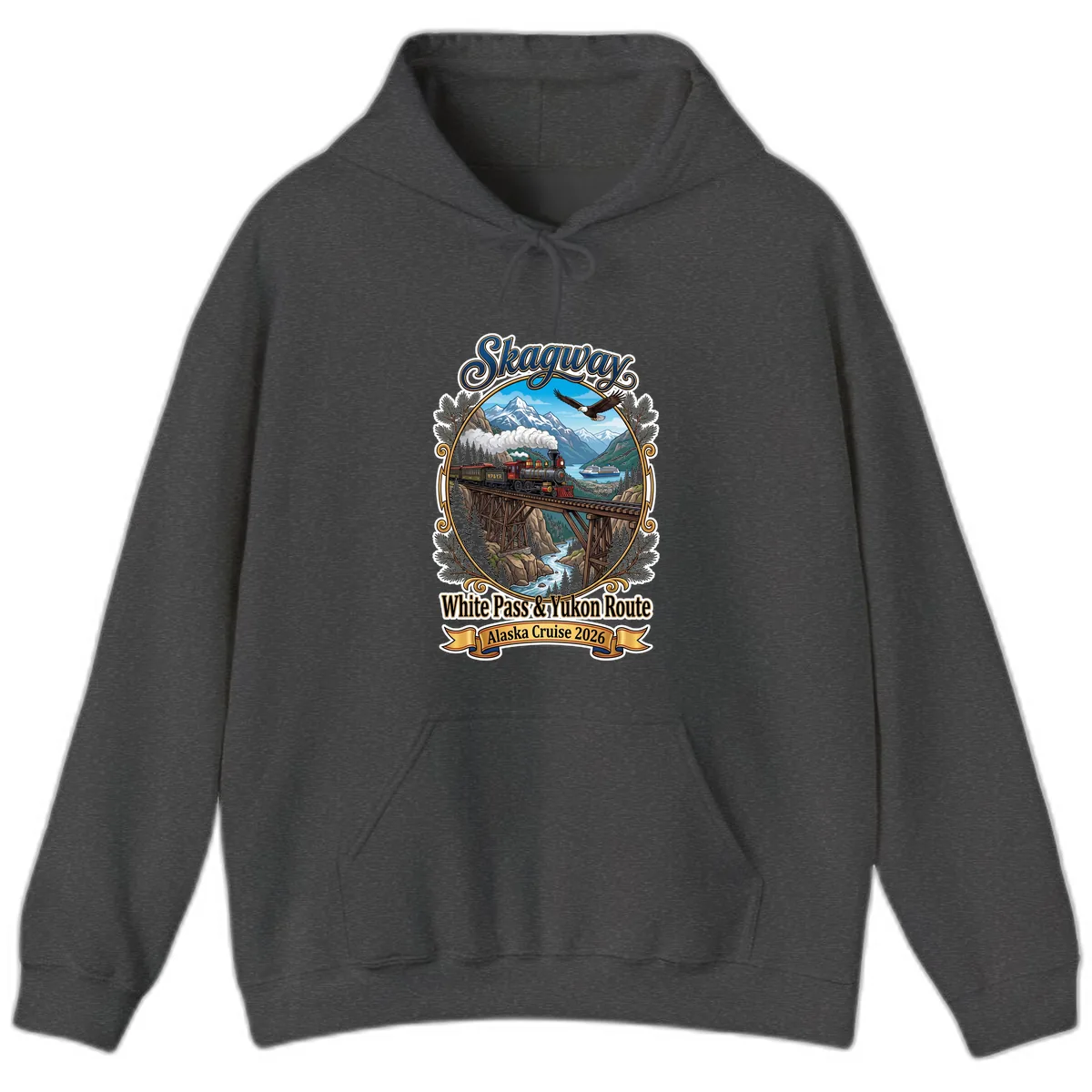 Skagway White Pass & Yukon Route Hoodie in Dark Heather
