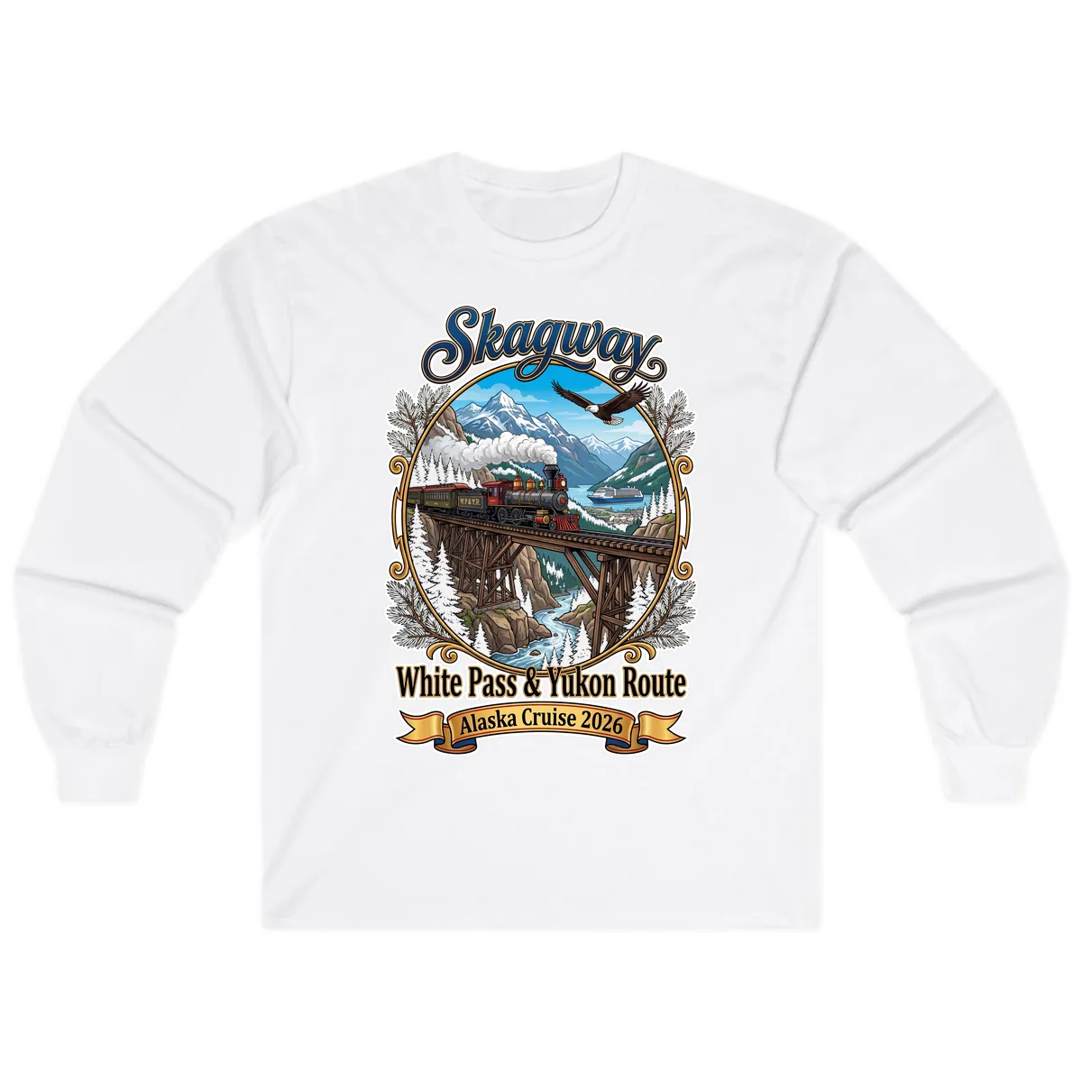 Skagway White Pass & Yukon Route Long Sleeve in White