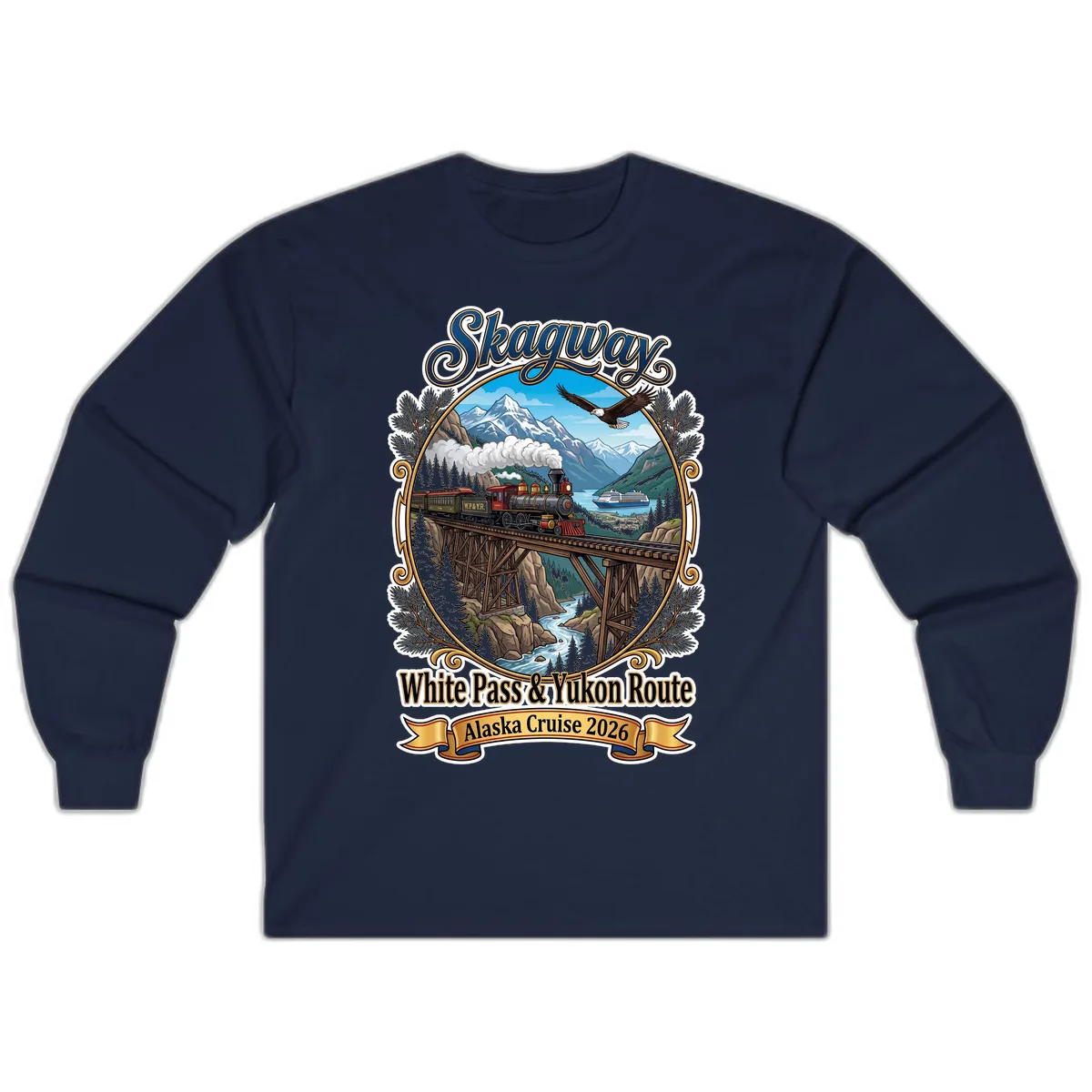 Skagway White Pass & Yukon Route Long Sleeve in Navy