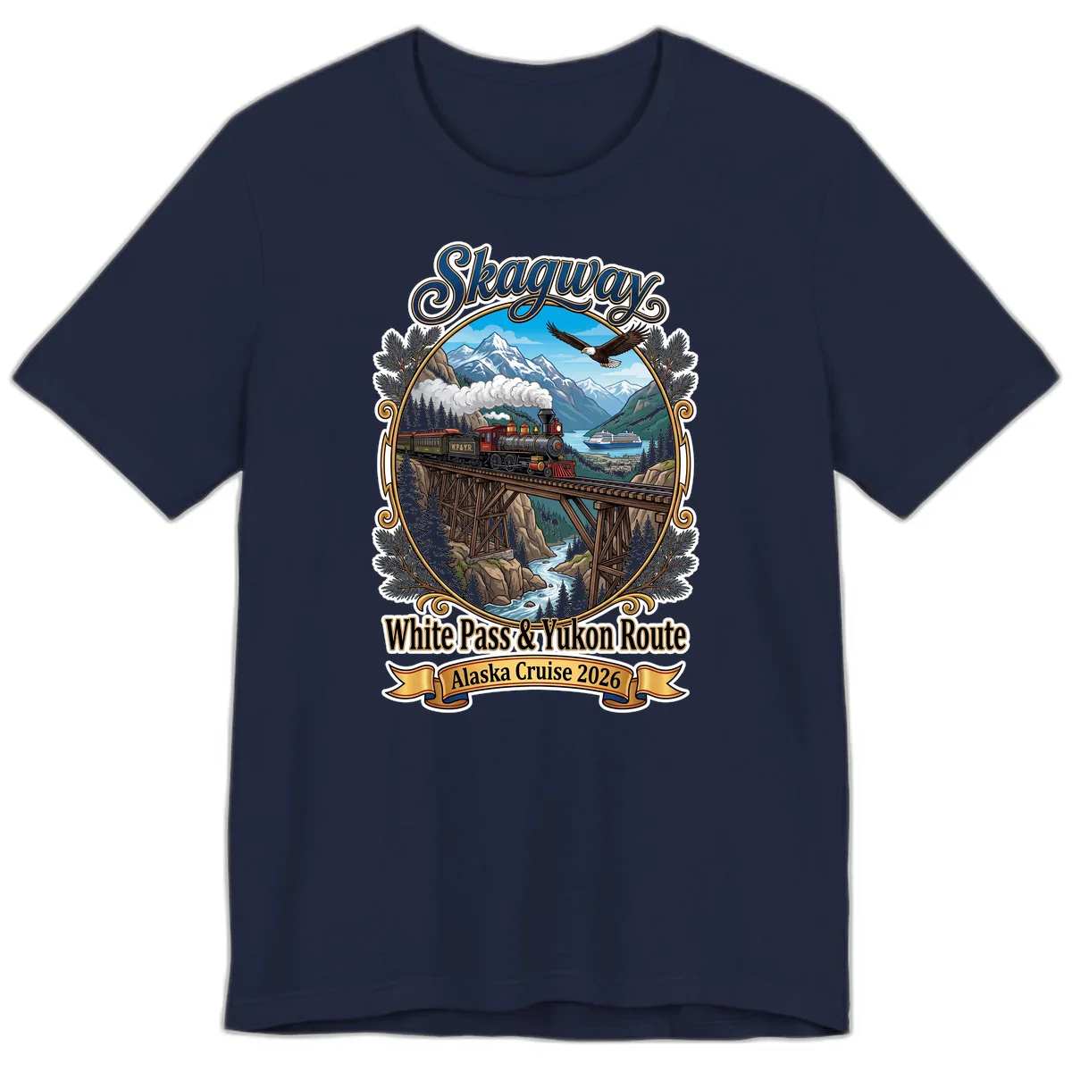 Skagway White Pass & Yukon Route Premium T-Shirt in Navy