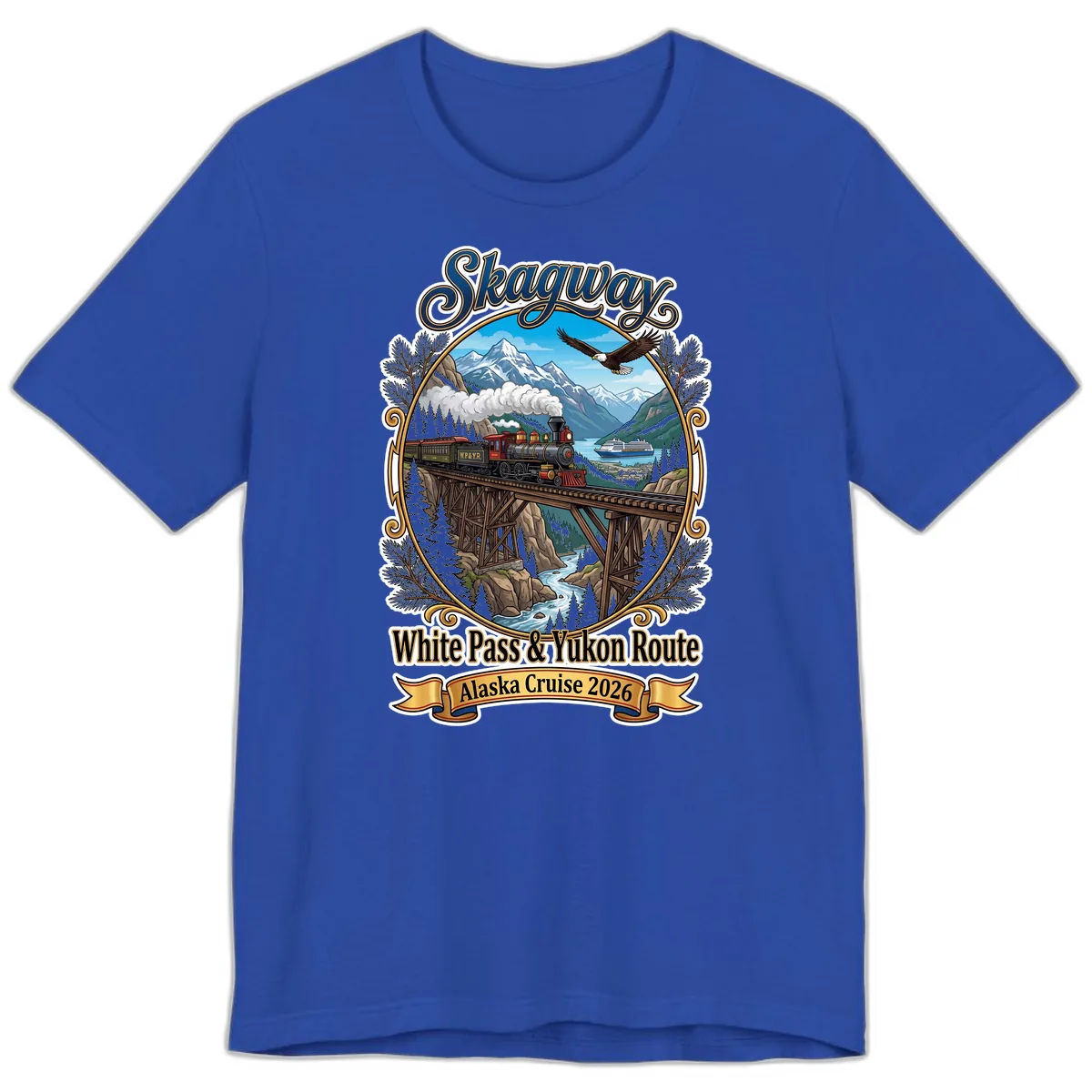 Skagway White Pass & Yukon Route Premium T-Shirt in True Royal