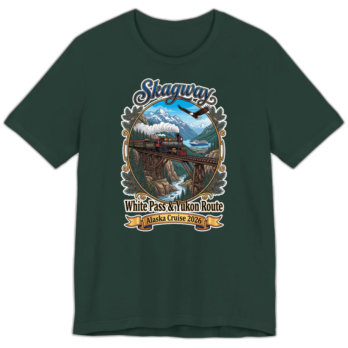 Skagway White Pass & Yukon Route Premium T-Shirt in Forest