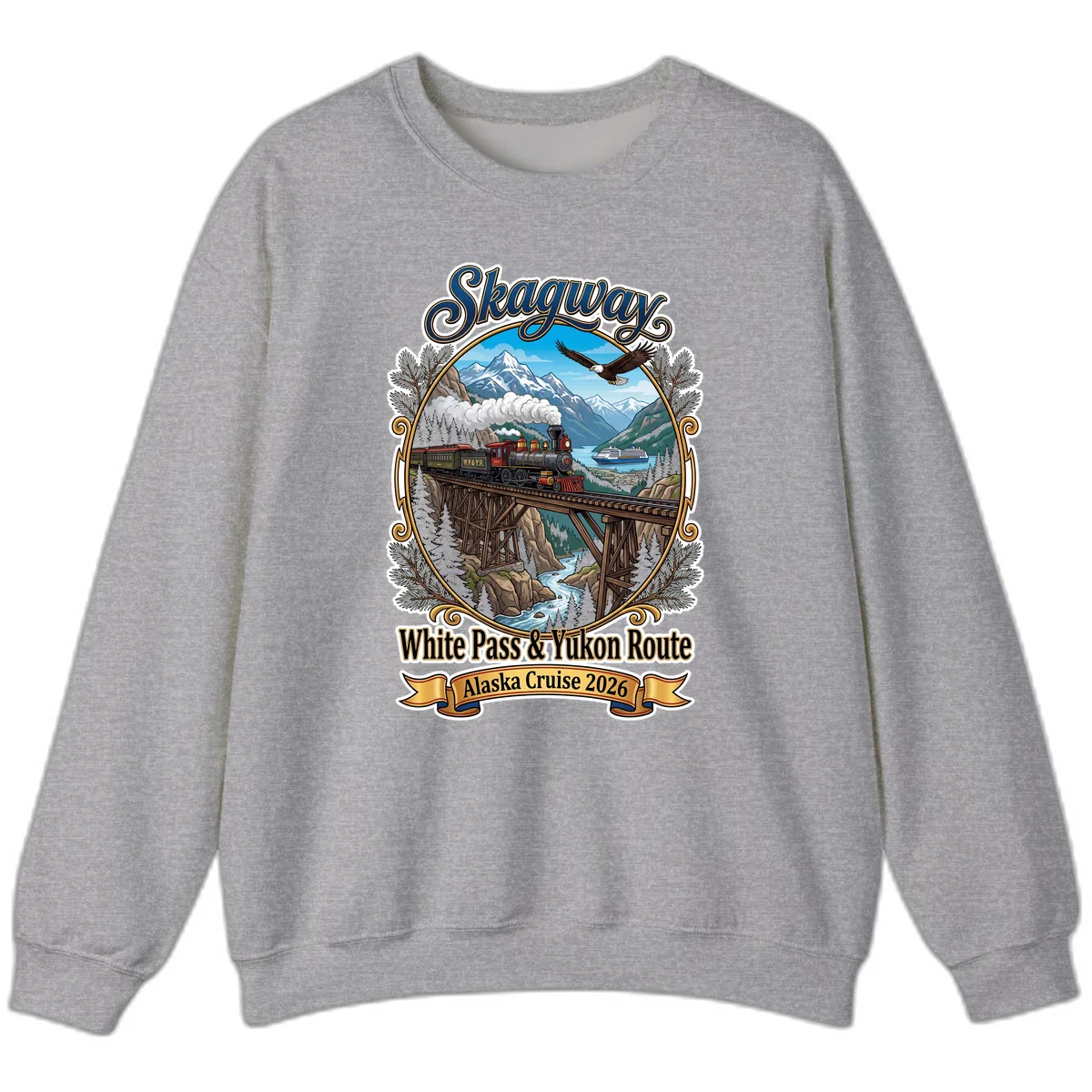 Skagway White Pass & Yukon Route Sweatshirt in Sport Grey