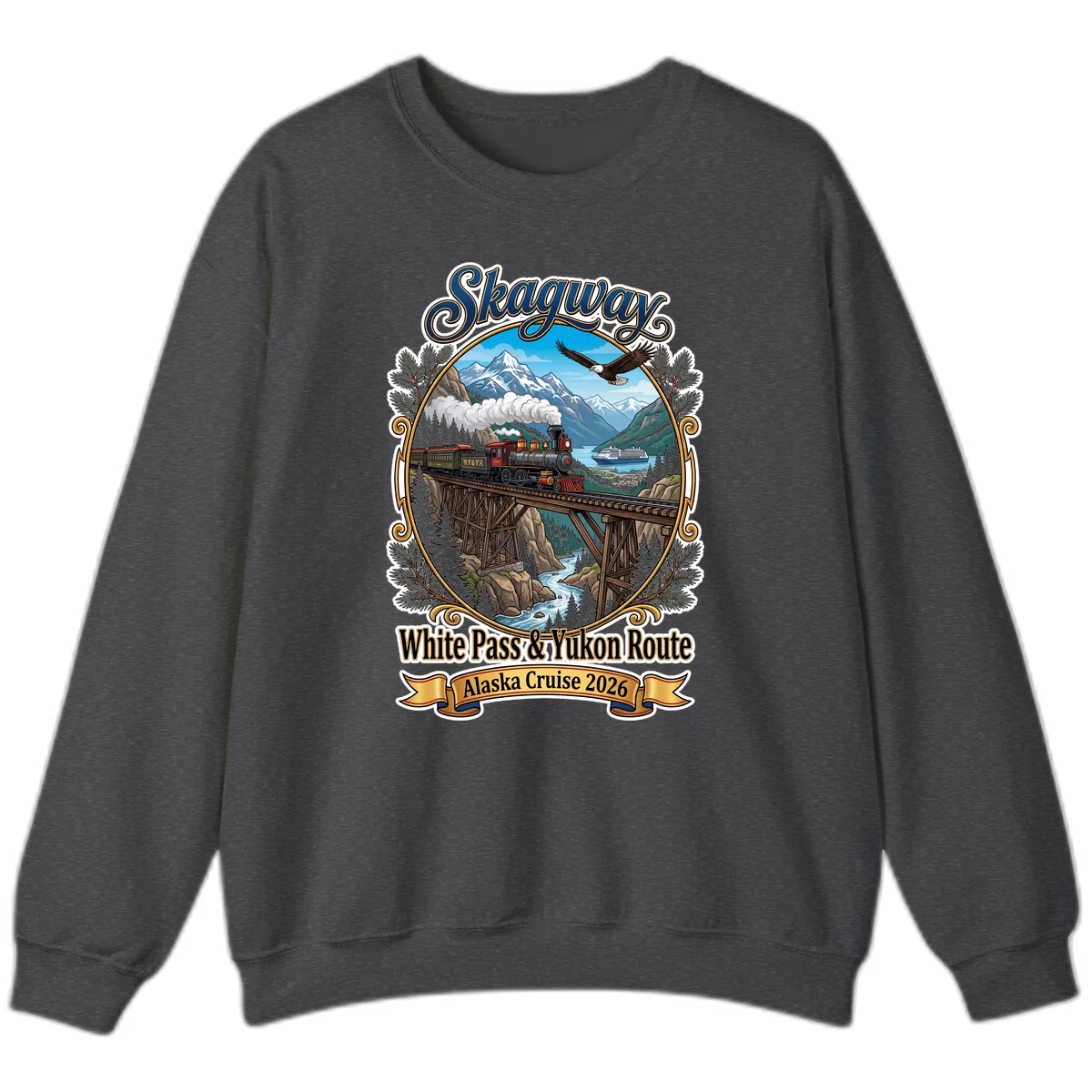 Skagway White Pass & Yukon Route Sweatshirt in Dark Heather