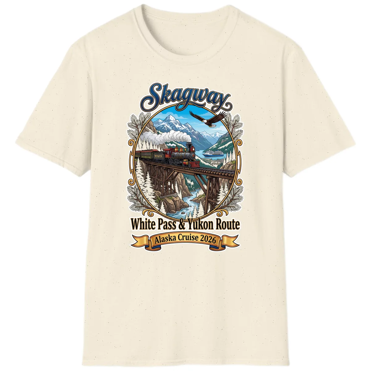 Skagway White Pass & Yukon Route T-Shirt in Natural
