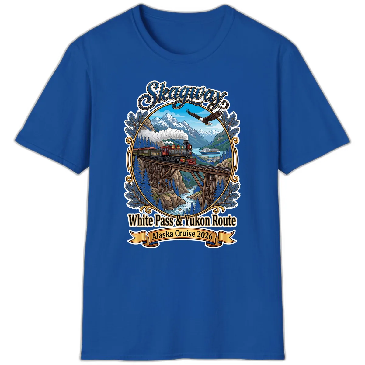 Skagway White Pass & Yukon Route T-Shirt in Royal