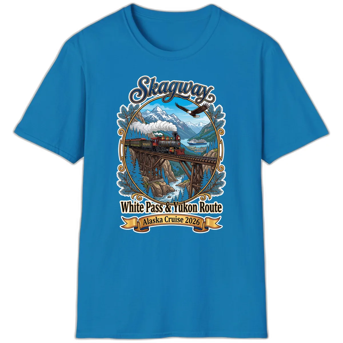 Skagway White Pass & Yukon Route T-Shirt in Sapphire