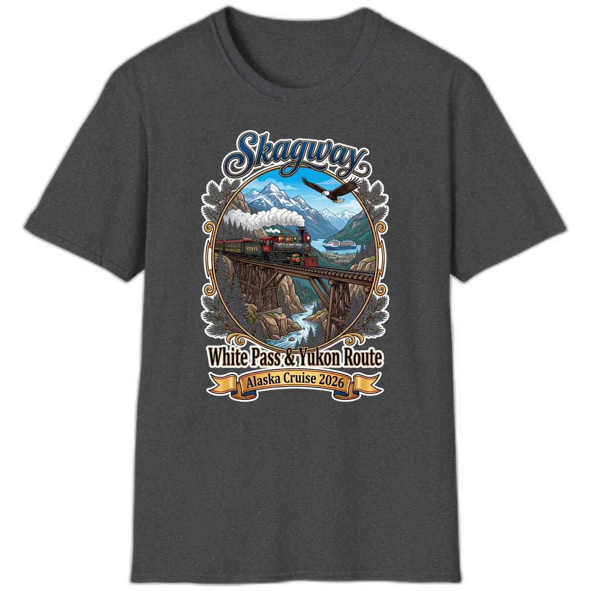 Skagway White Pass & Yukon Route T-Shirt in Dark Heather