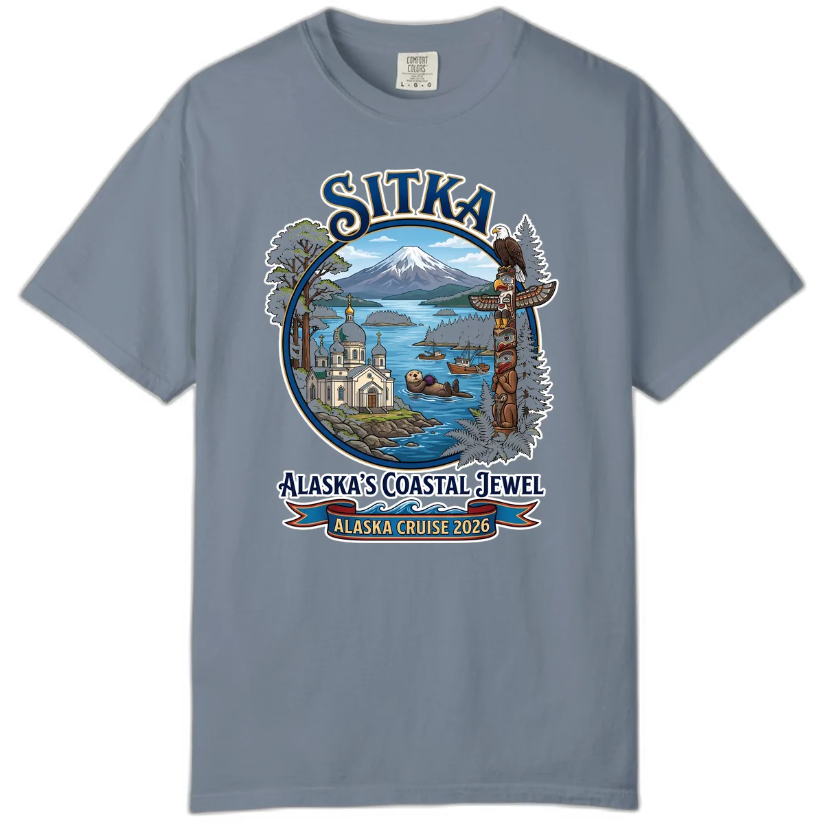 Sitka Alaska's Coastal Jewel Comfort Color in Blue Jean