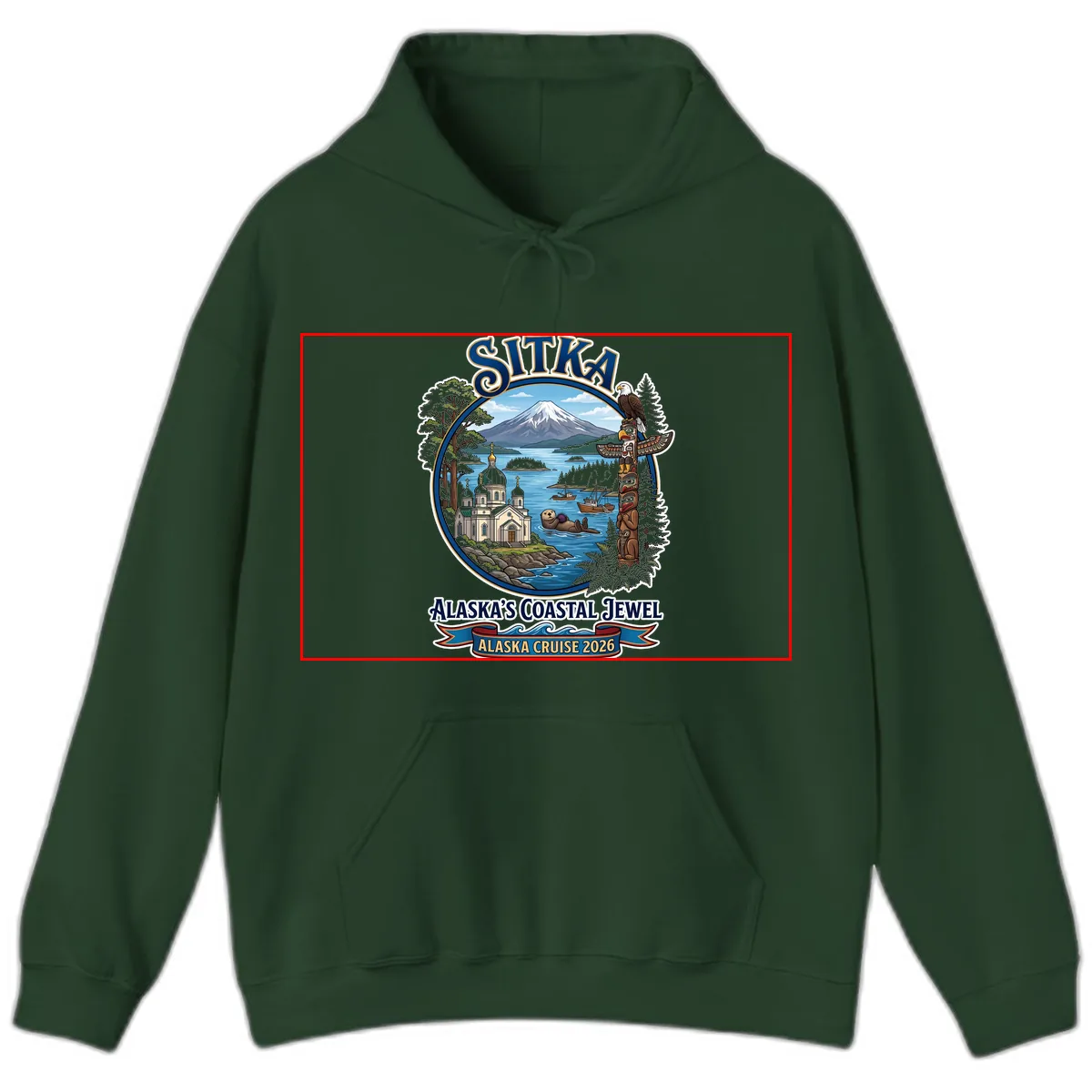 Sitka Alaska's Coastal Jewel Hoodie in Forest Green