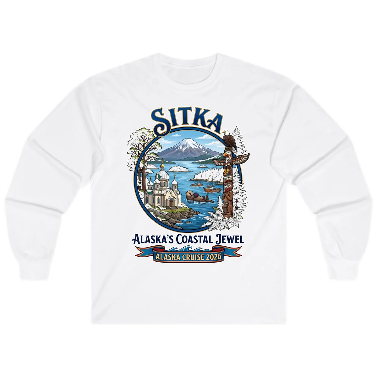 Sitka Alaska's Coastal Jewel Long Sleeve in White