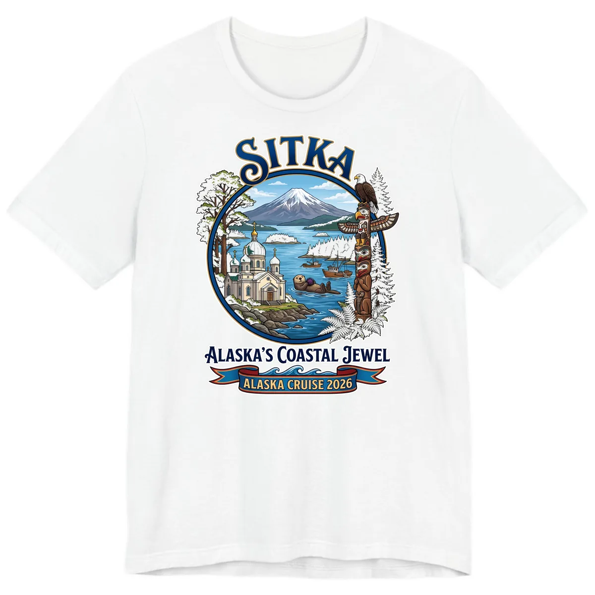 Sitka Alaska's Coastal Jewel Premium T-Shirt in White