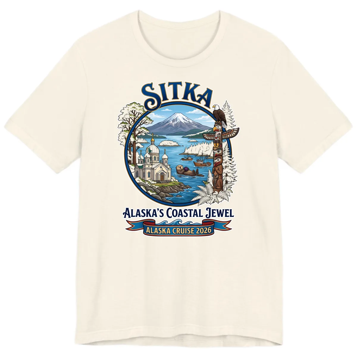 Sitka Alaska's Coastal Jewel Premium T-Shirt in Natural
