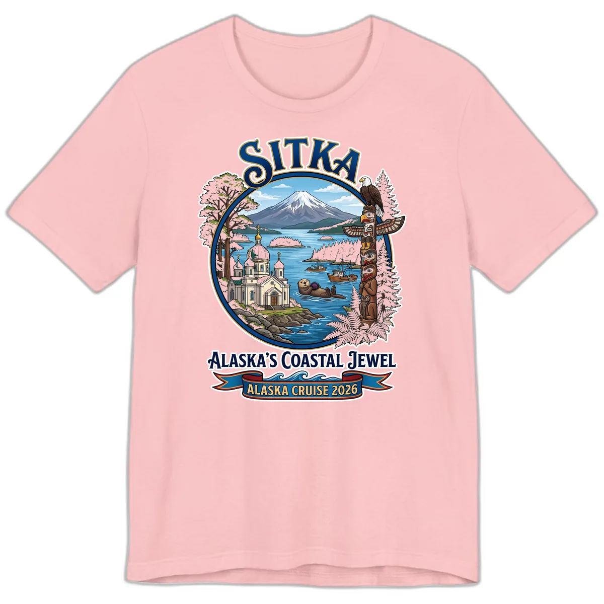 Sitka Alaska's Coastal Jewel Premium T-Shirt in Pink