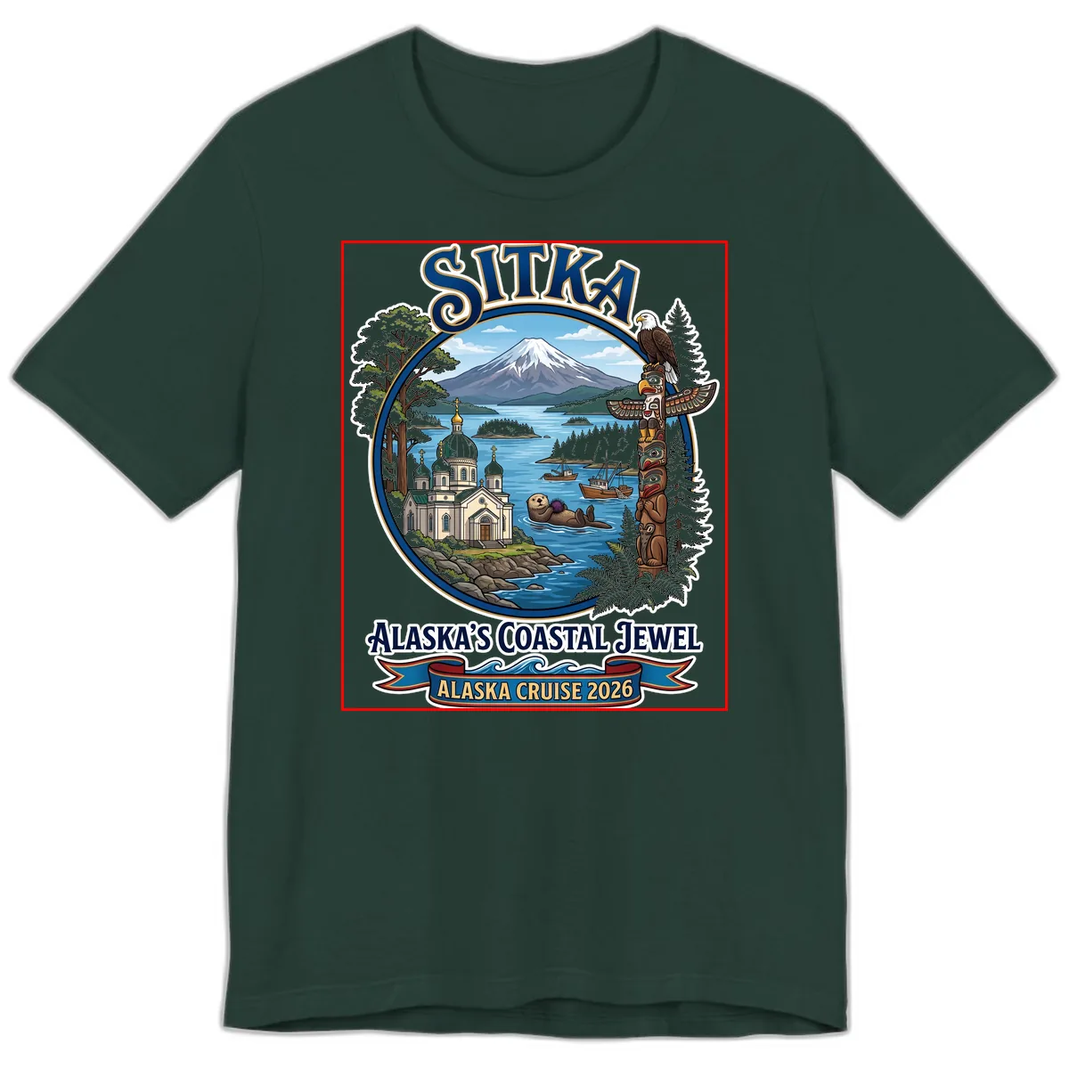Sitka Alaska's Coastal Jewel Premium T-Shirt in Forest