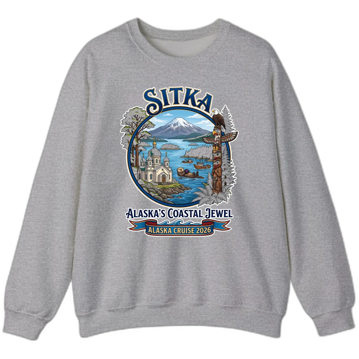 Sitka Alaska's Coastal Jewel Sweatshirt in Sport Grey