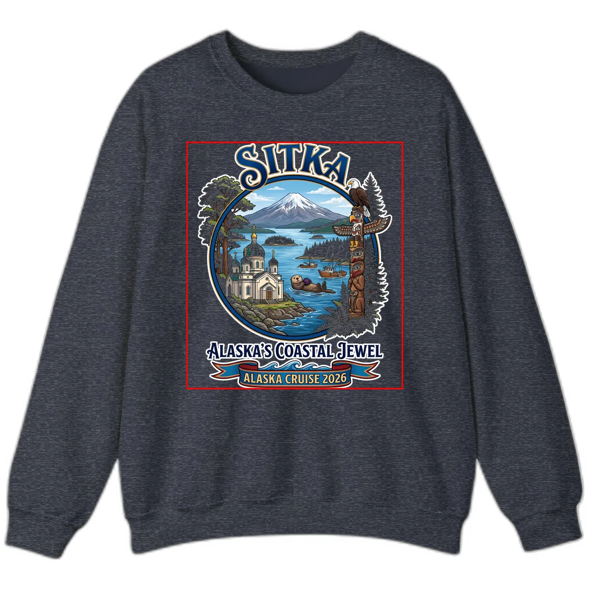 Sitka Alaska's Coastal Jewel Sweatshirt in Heather Sport Dark Navy