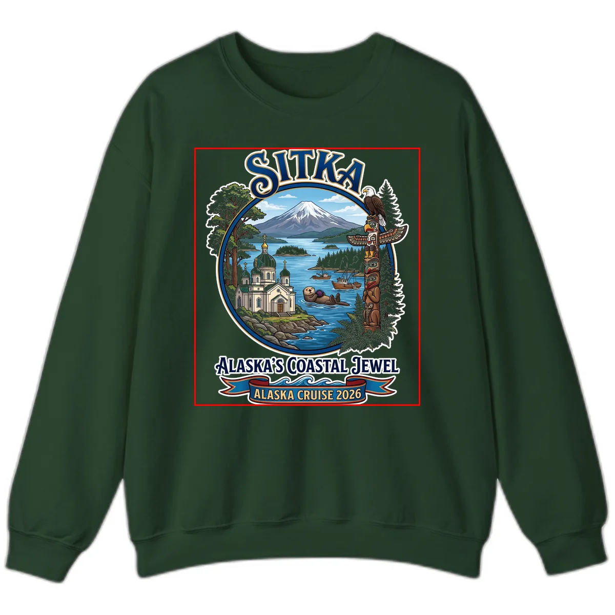 Sitka Alaska's Coastal Jewel Sweatshirt in Forest Green