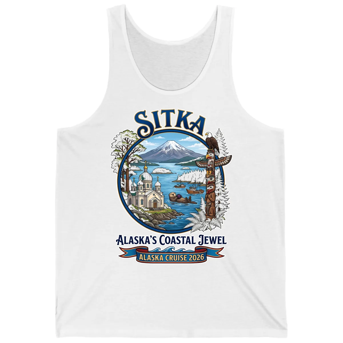 Sitka Alaska's Coastal Jewel Tank in White