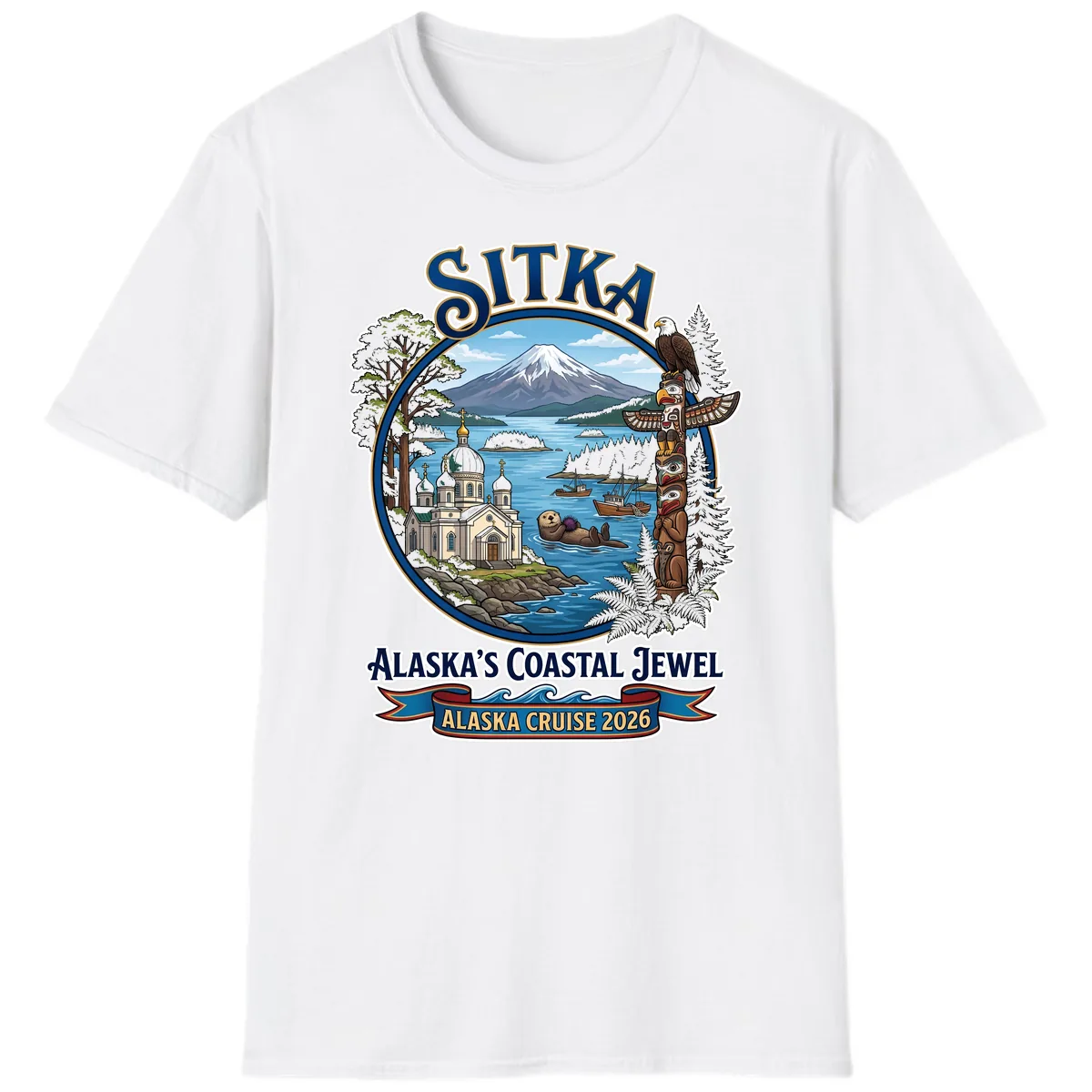 Sitka Alaska's Coastal Jewel T-Shirt in White