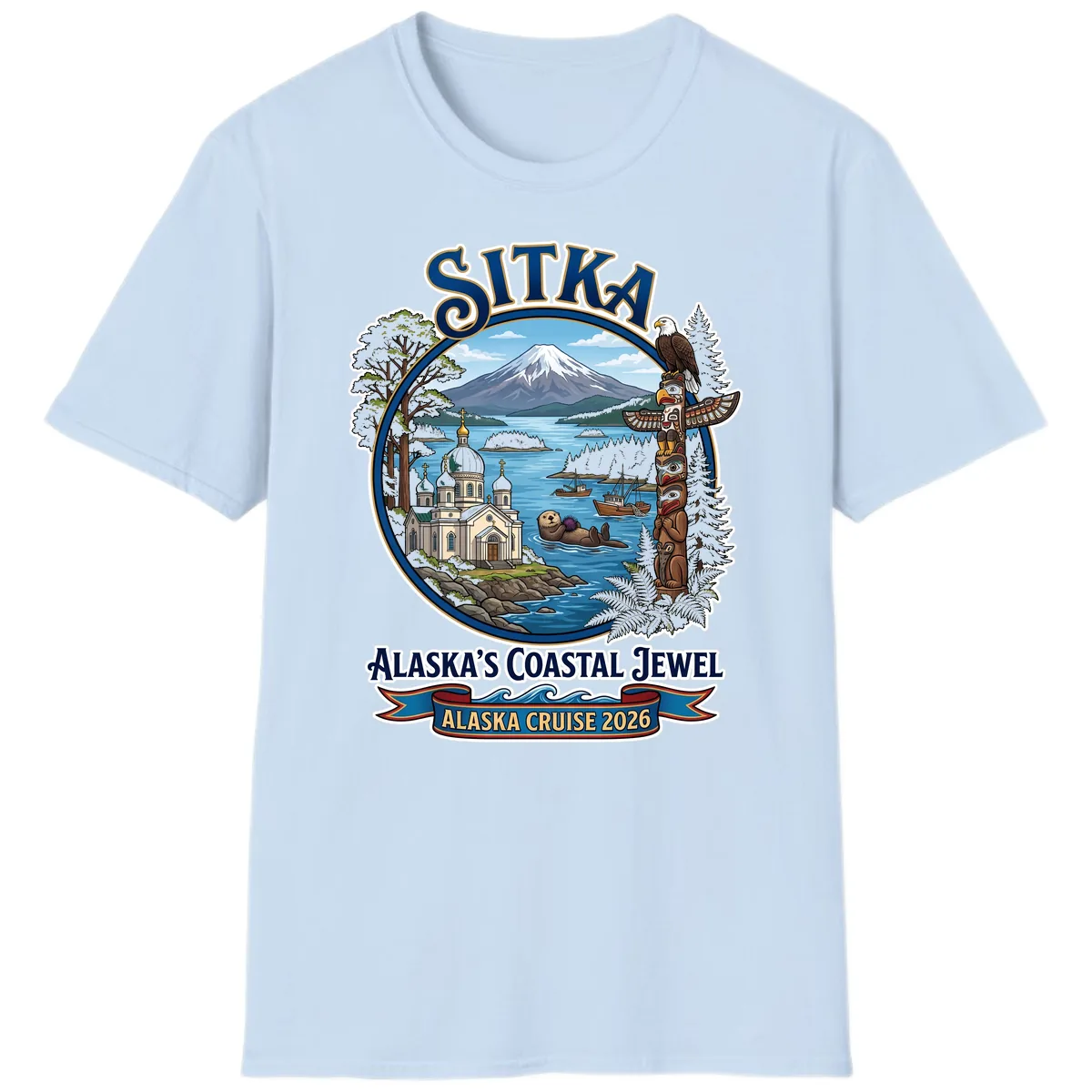 Sitka Alaska's Coastal Jewel T-Shirt in Light Blue