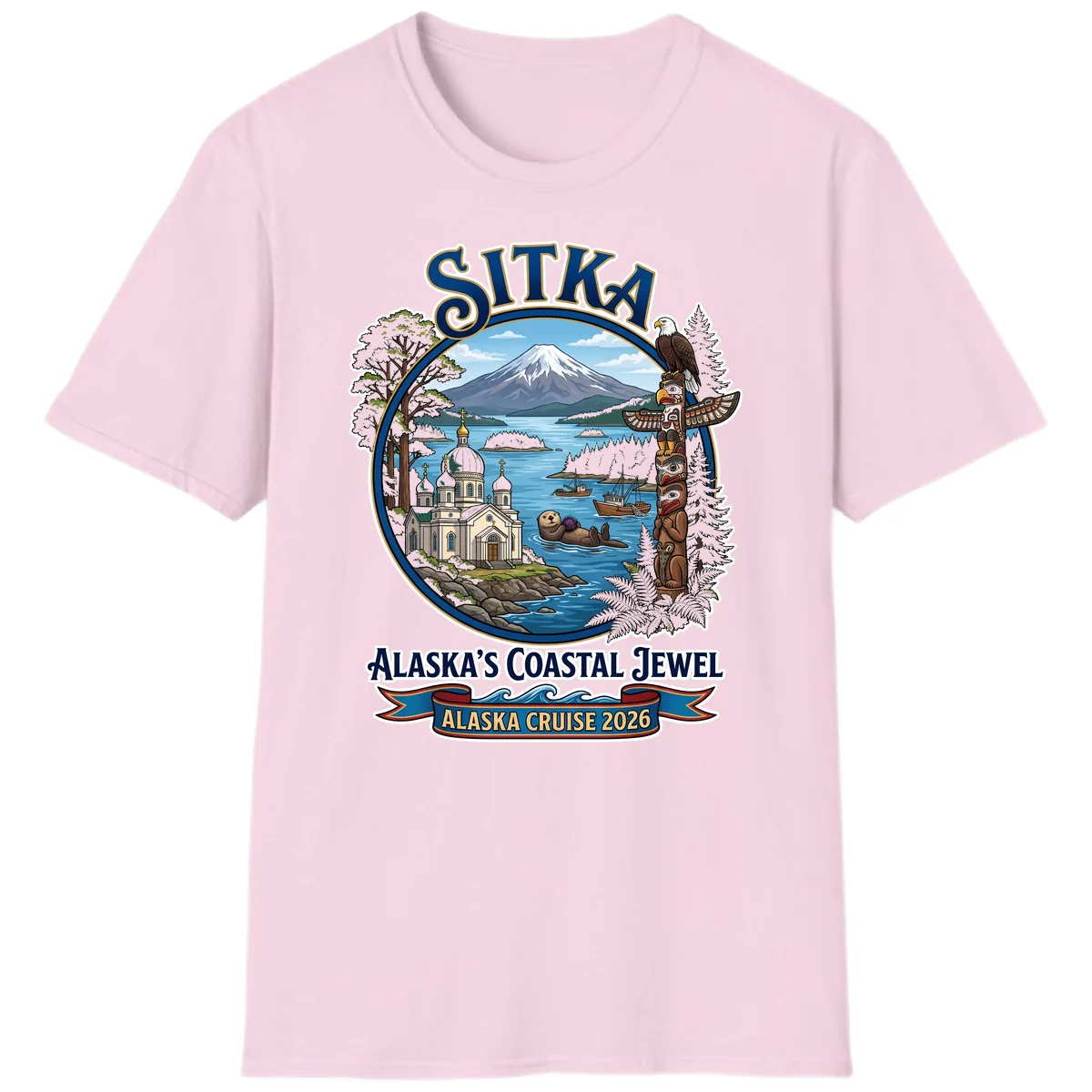 Sitka Alaska's Coastal Jewel T-Shirt in Light Pink