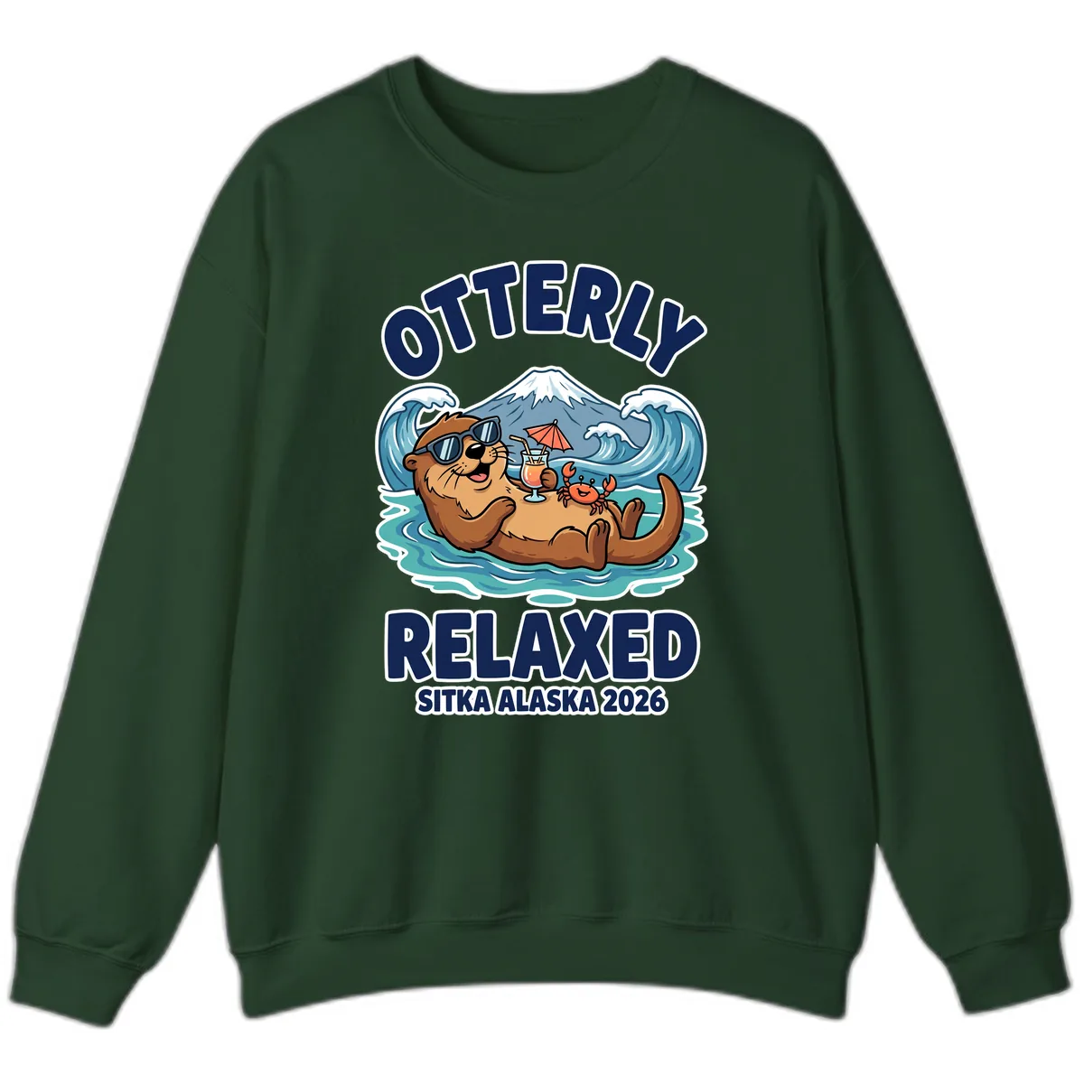 Otter Relaxed Sitka Alaska 2026 Sweatshirt in Forest Green