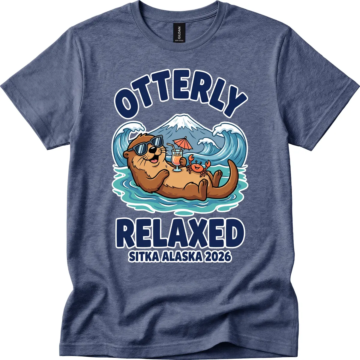 Otter Relaxed Sitka Alaska 2026 T-Shirt in Heather Navy