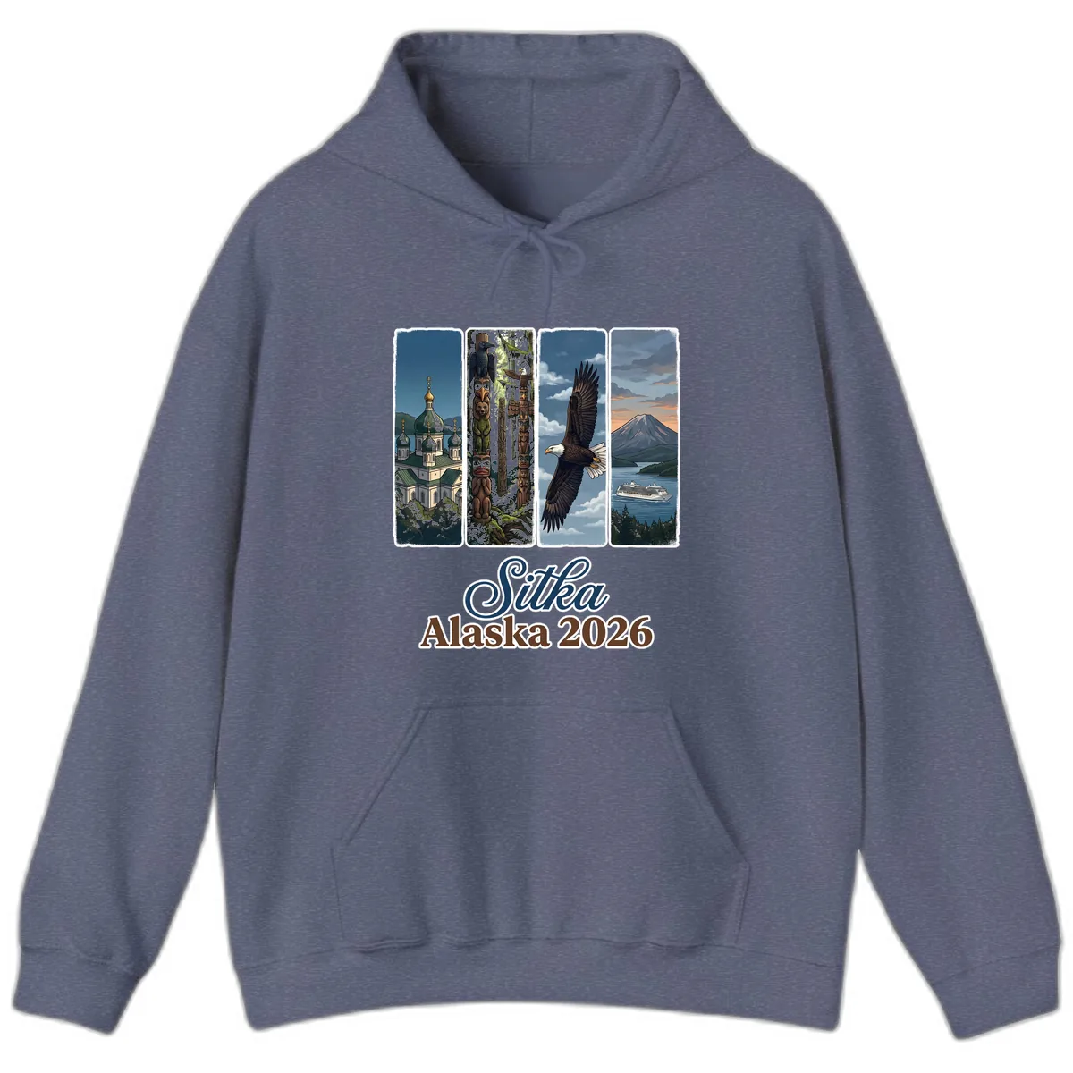 Sitka Alaska 2026 Cultural Icons Hoodie in Heather Navy