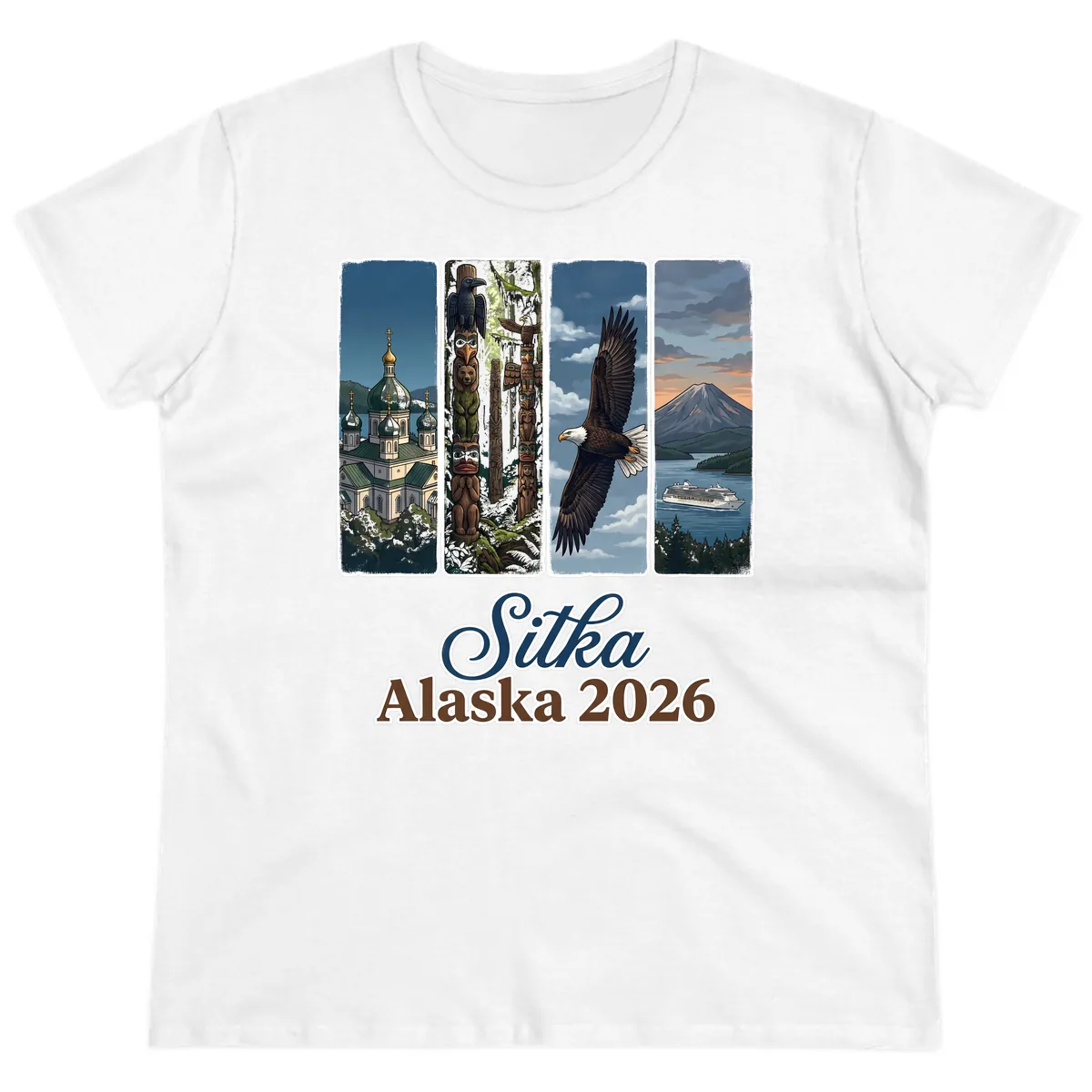 Sitka Alaska 2026 Cultural Icons Ladies Tee in White